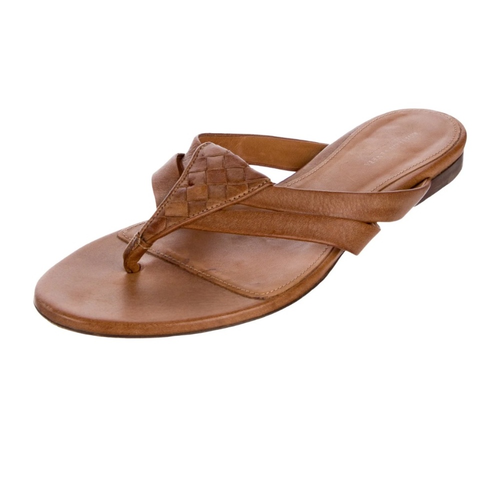 Bottega Veneta Intrecciato Weave Leather Slides Size 39